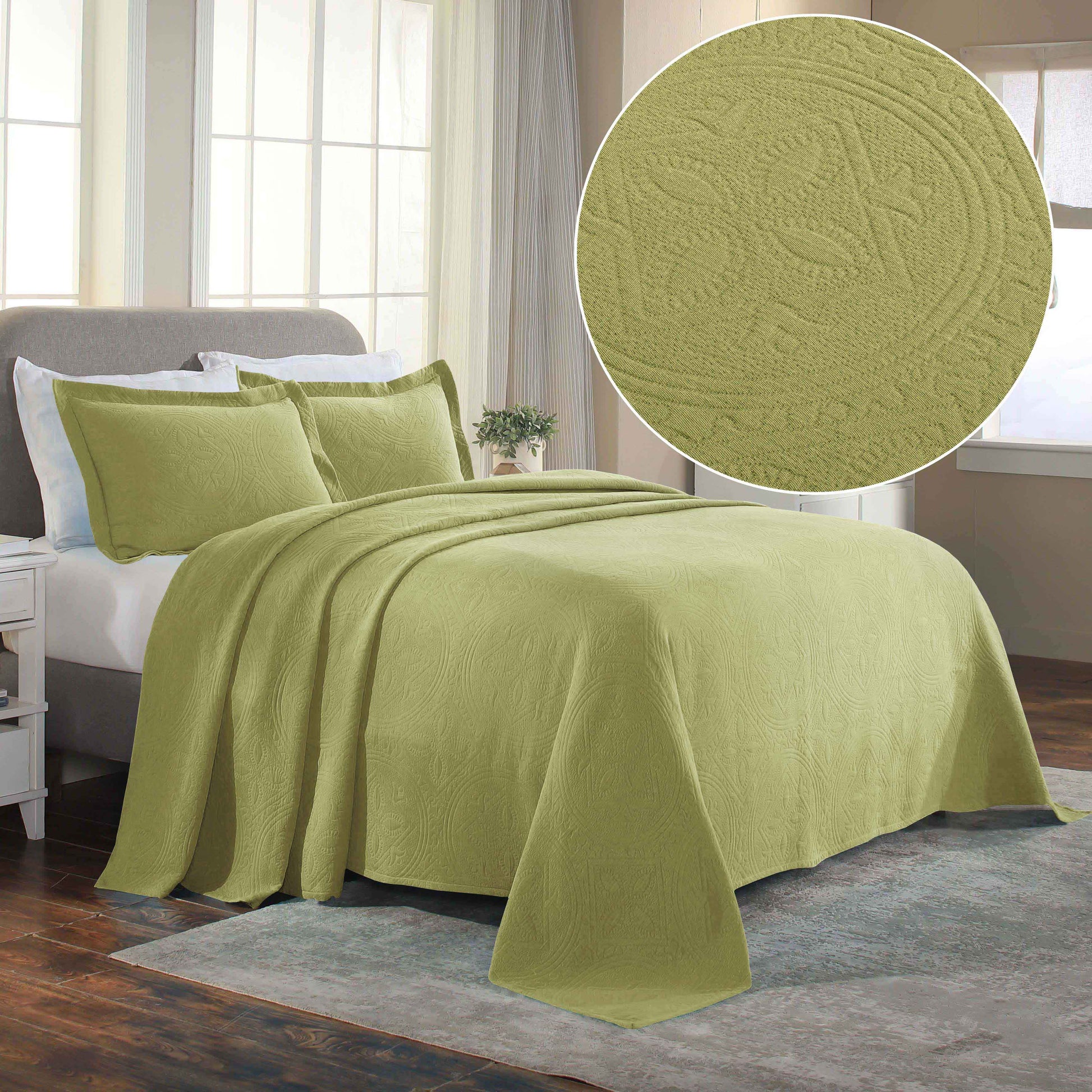 Celtic Circle Cotton Jacquard Matelasse Bedspread Set - SweetPea