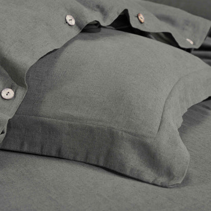 Orion Cotton Linen Garment 3 Piece Duvet Cover Set With Pillow Shams