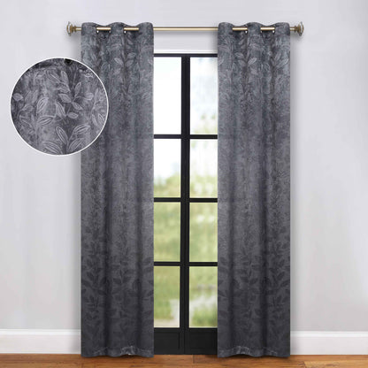 Leaves Room Darkening Grommet Blackout Curtain Panels, Set of 2