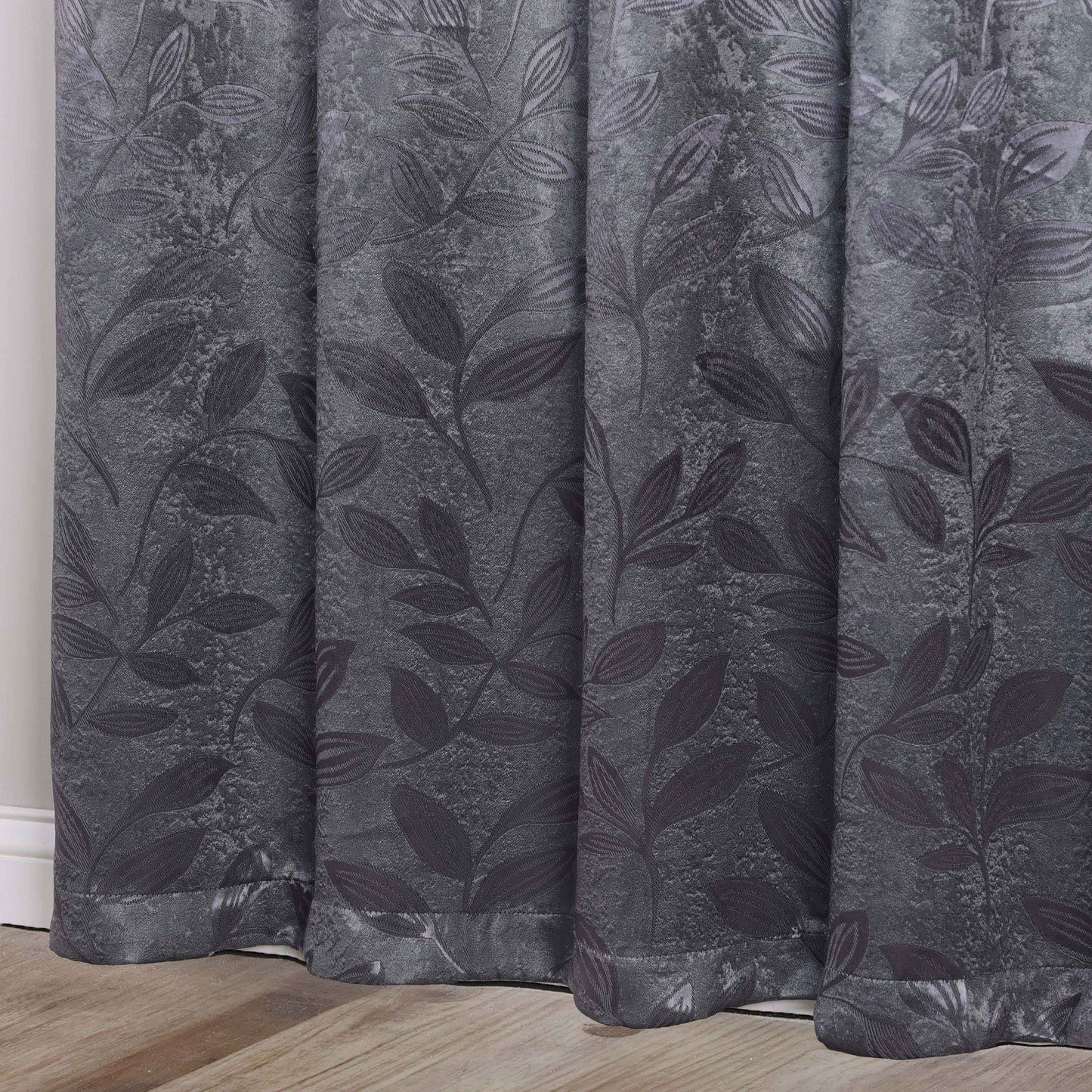 Leaves Room Darkening Grommet Rod Pocket Curtain Panels, Set of 2