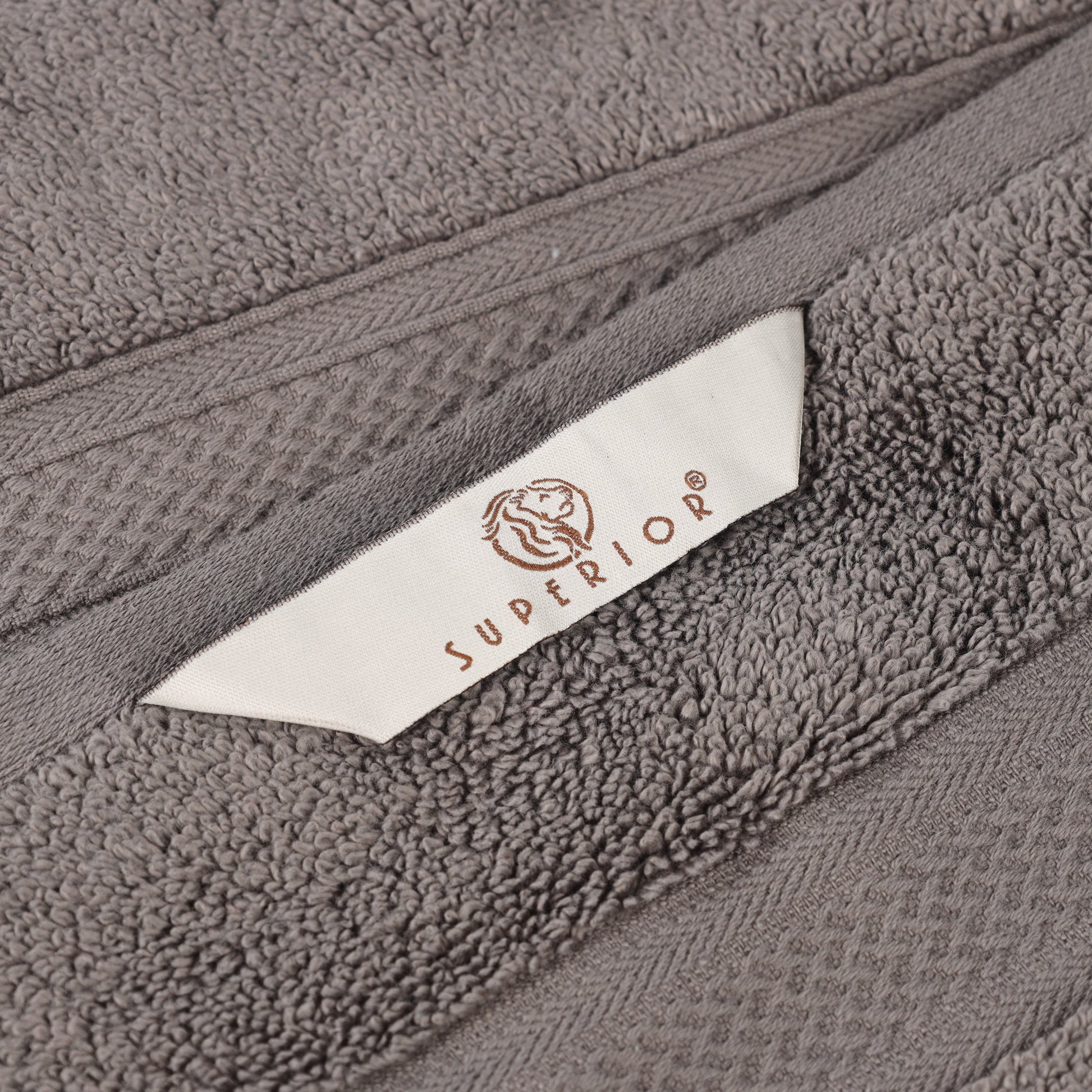 Chevron Zero Twist Solid and Jacquard Soft Cotton 6 Piece Towel Set - Charcoal
