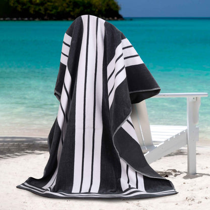 Striped Extra Large Oversized Absorbent Quick Dry Cotton Beach Towel