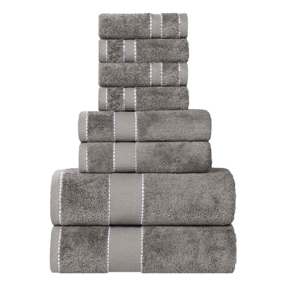 Niles Egyptian Giza Cotton Plush Heavyweight Soft 8 Piece Towel Set