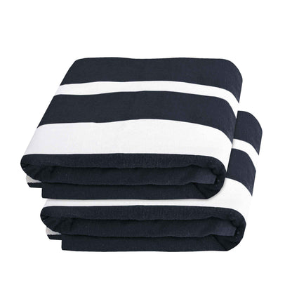 Cabana Striped Cotton Standard Size Chaise Lounge Chair Cover Set of 2 - Charcoal