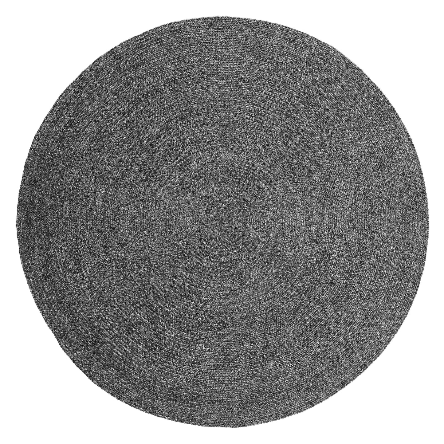 Bohemian Braided Indoor Outdoor Rugs Solid Round Area Rug - Charcoal