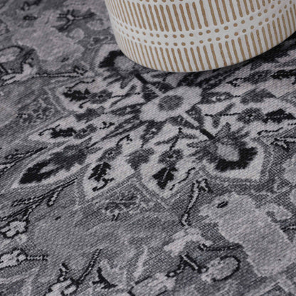 Copley Bohemian Oriental Medallion Wildlife Indoor Area Rug - Charcoal