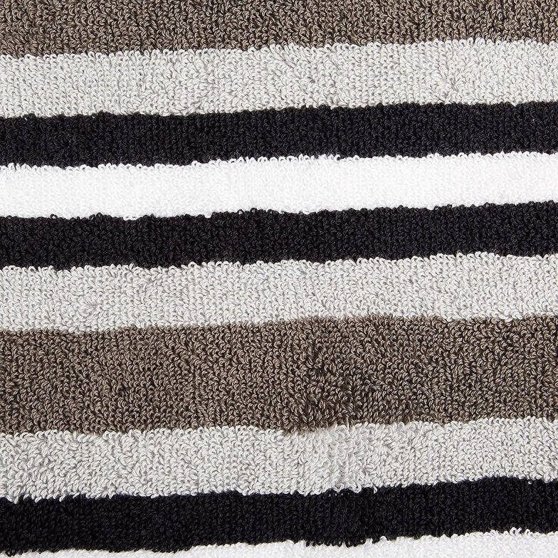 Cotton Striped Medium Weight 2 Piece Bath Sheet Set - Charcoal