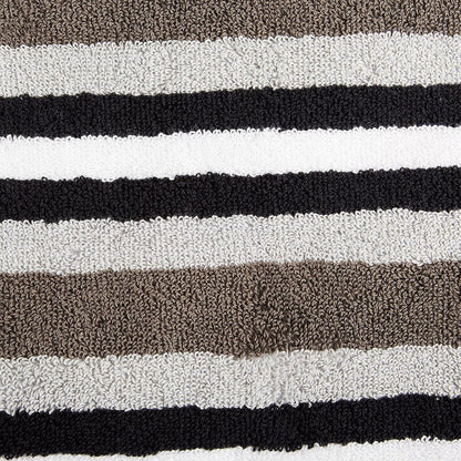 Cotton Striped Medium Weight 2 Piece Bath Sheet Set - Charcoal