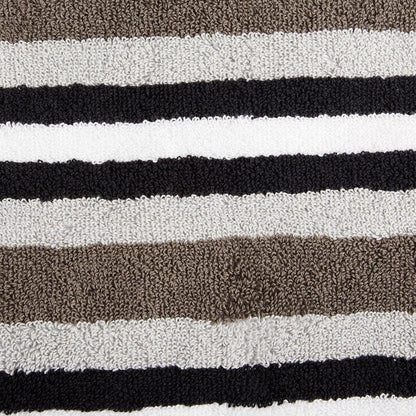Cotton Striped Medium Weight 2 Piece Bath Towel Set - Charcoal