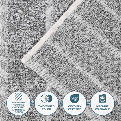 Naples Cotton Blend Textured Checkered and Ribbed 6 Piece Towel Set