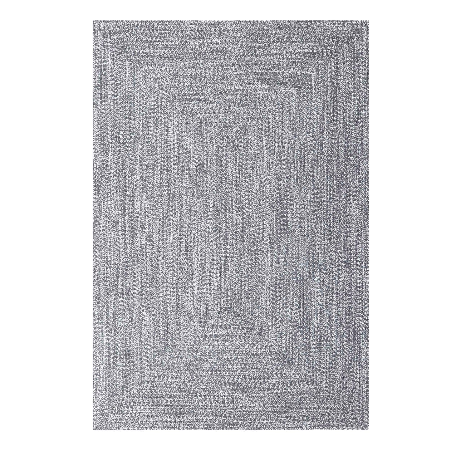 Multi Toned Braided Area Rug Bohemian Indoor Outdoor Rugs - Charcoal-White
