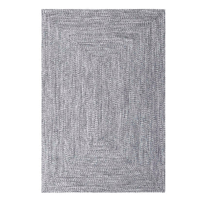 Multi Toned Braided Area Rug Bohemian Indoor Outdoor Rugs - Charcoal-White