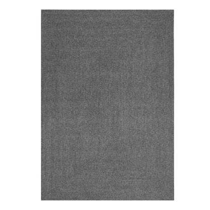 Bohemian Indoor Outdoor Rugs Solid Rectangle Braided Area Rug - Charcoal