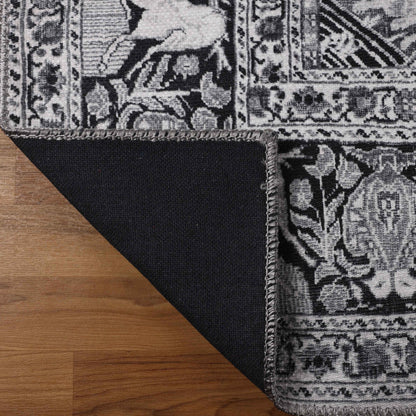 Copley Bohemian Oriental Medallion Wildlife Indoor Area Rug - Charcoal