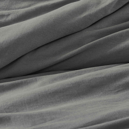 Orion Cotton Linen Garment 3 Piece Duvet Cover Set With Pillow Shams