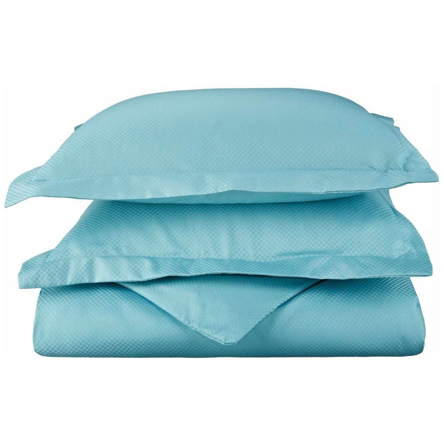 Superior Checkered Cotton Blend Duvet Cover Set - Teal