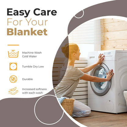 Chevron All-Season Cotton Blanket - Charcoal