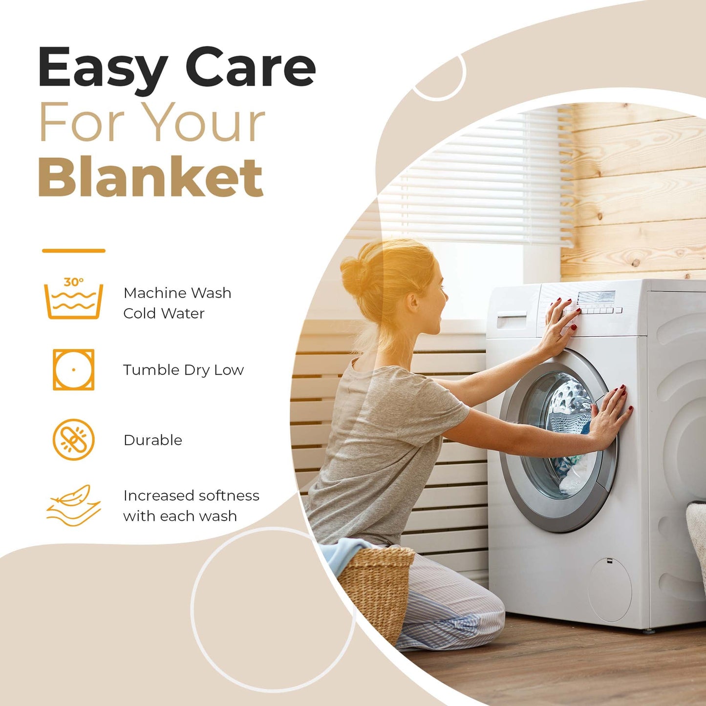 Chevron All-Season Cotton Blanket - Ivory