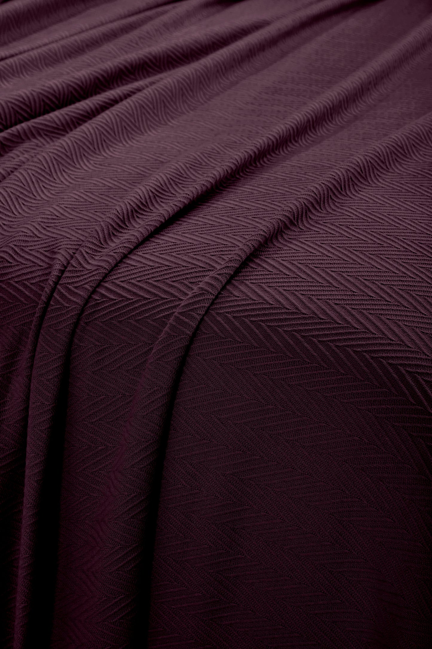Chevron All-Season Cotton Blanket - Plum