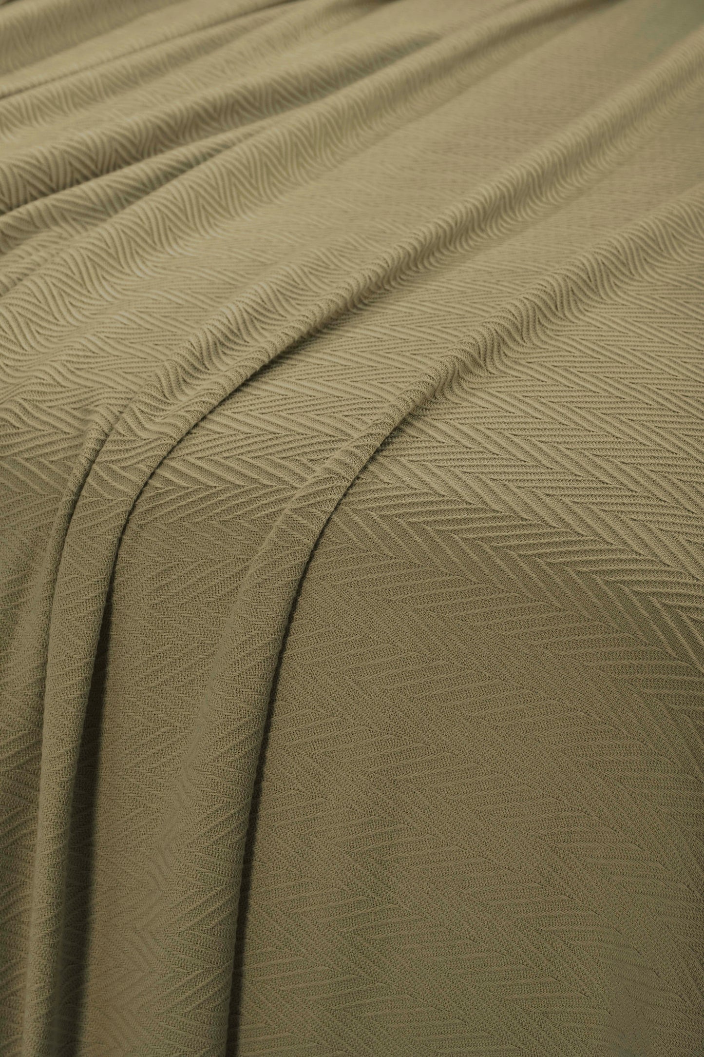 Chevron All-Season Cotton Blanket - Sage