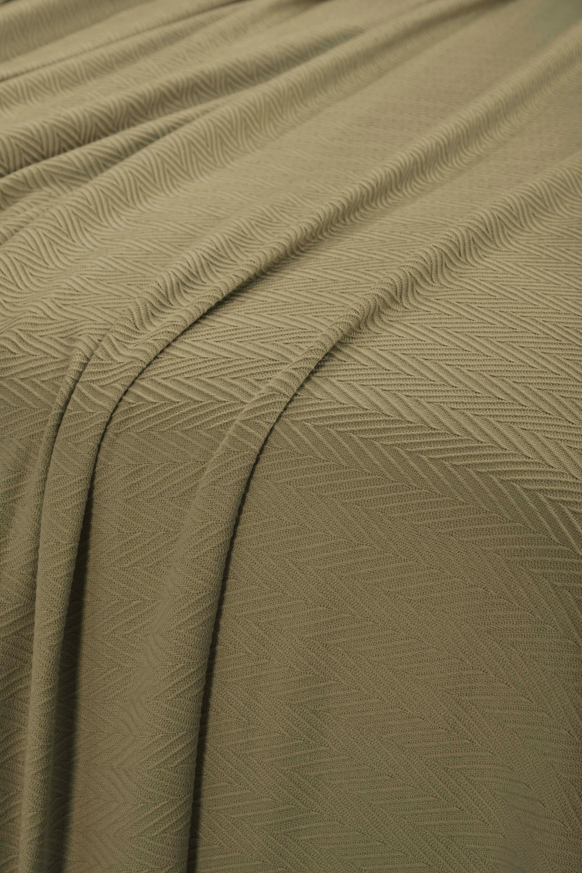 Chevron All-Season Cotton Blanket - Sage