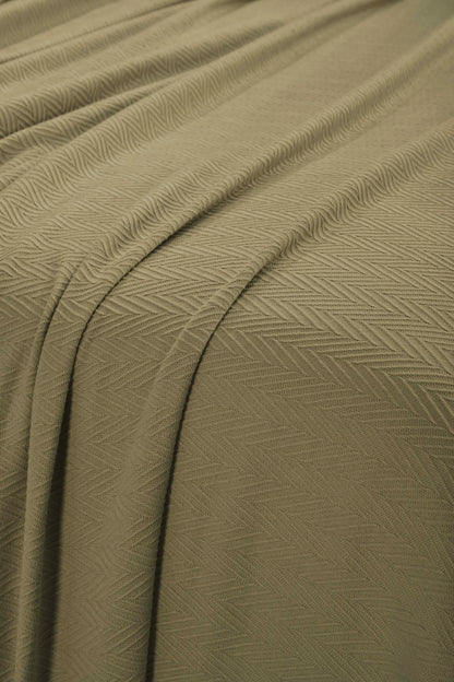 Chevron All-Season Cotton Blanket - Sage