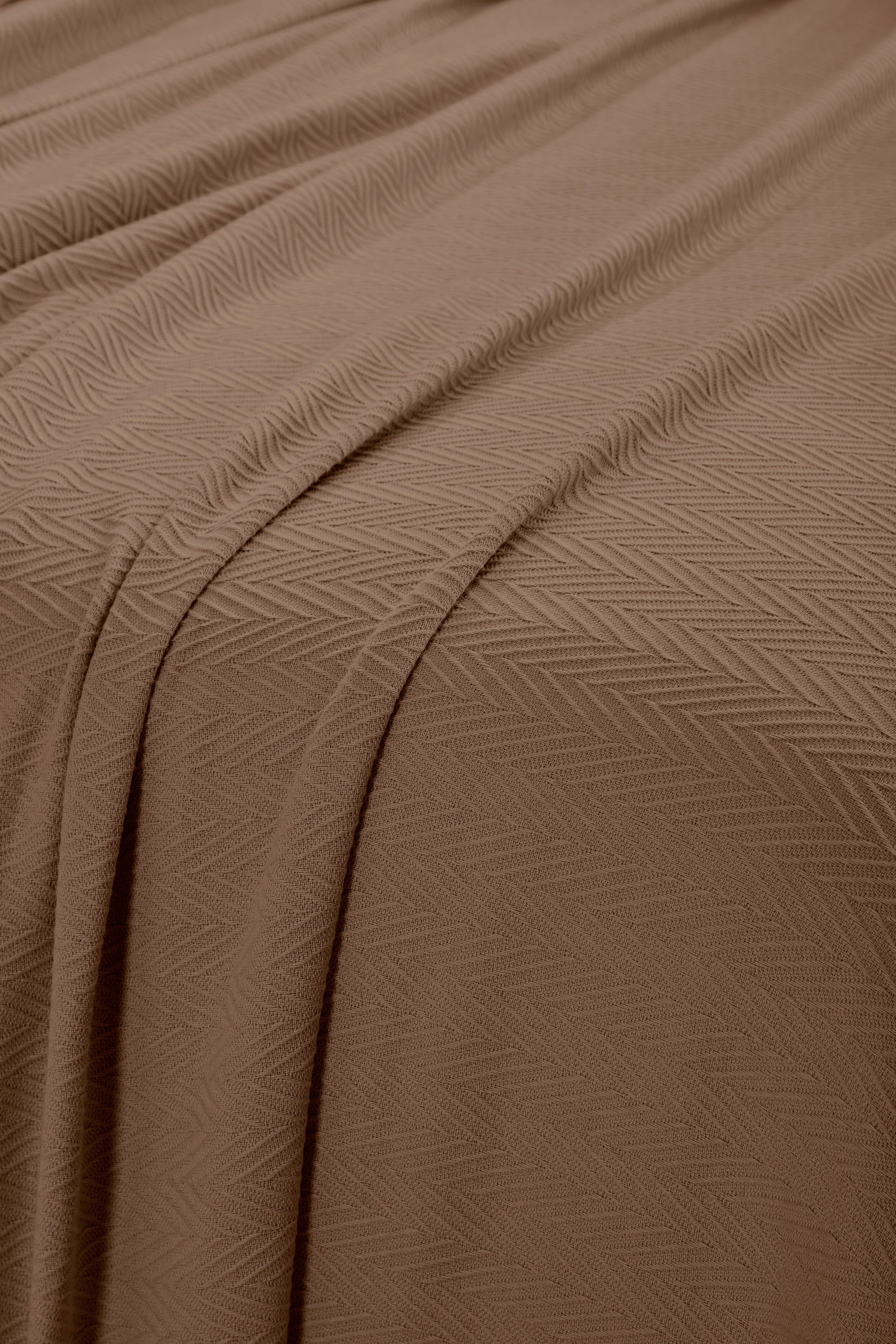 Chevron All-Season Cotton Blanket - Taupe