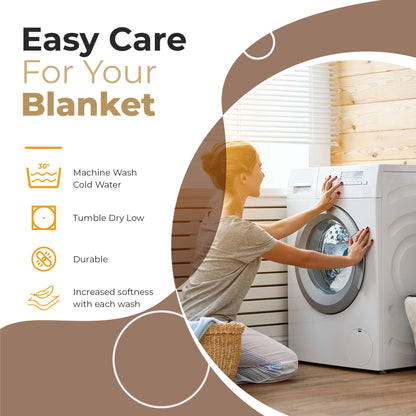 Chevron All-Season Cotton Blanket - Taupe