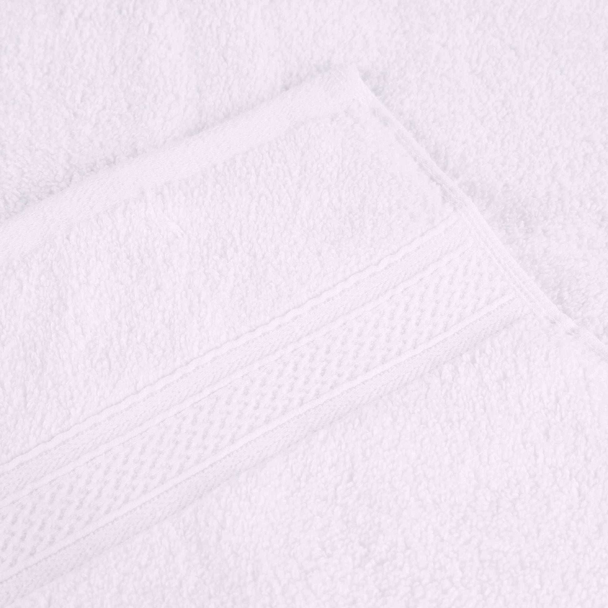 Chevron Zero Twist Cotton Solid and Jacquard Face Towel - White