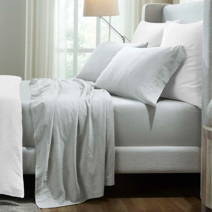 Chloe 100% Cotton Linen Texture Vintage Wash Deep Pocket Bed Sheet Set