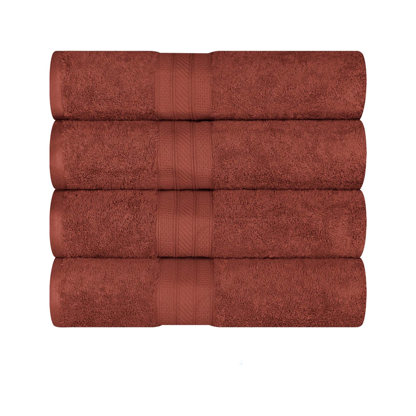 Cotton Heavyweight Luxury 4 Piece Bath Towel Set - Chocolate