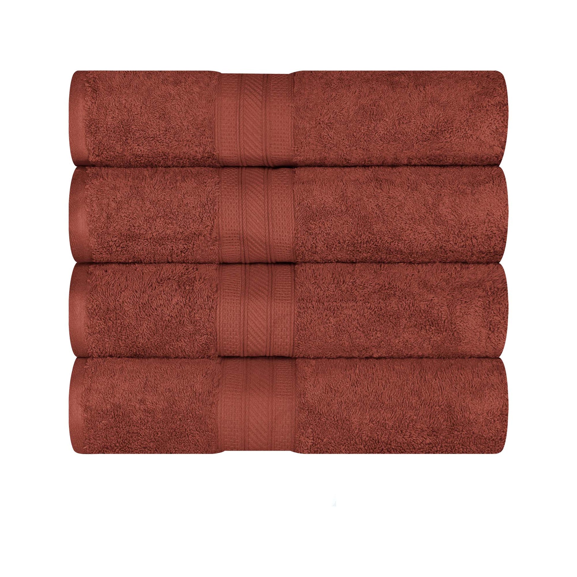 Cotton Heavyweight Luxury 4 Piece Bath Towel Set - Chocolate