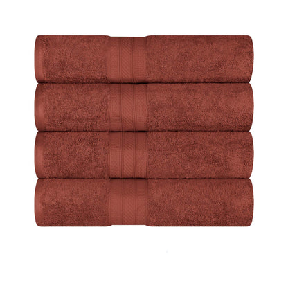 Cotton Heavyweight Luxury 4 Piece Bath Towel Set - Chocolate