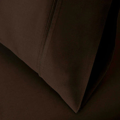 Egyptian Cotton 530 Thread Count Solid Pillowcases Set of 2 - Chocolate