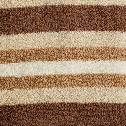 Cotton Striped Medium Weight 2 Piece Bath Sheet Set - Chocolate