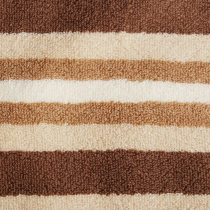 Cotton Striped Medium Weight 2 Piece Bath Towel Set - Chocolate