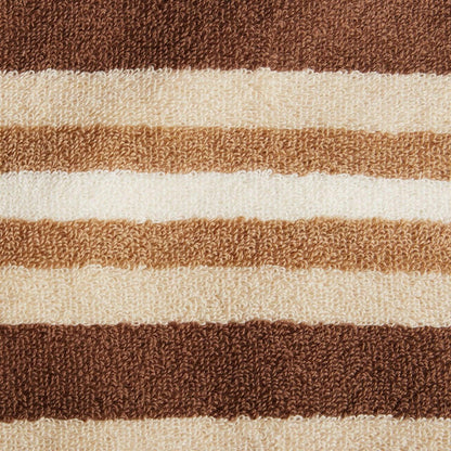 Cotton Striped Medium Weight 2 Piece Bath Towel Set - Chocolate