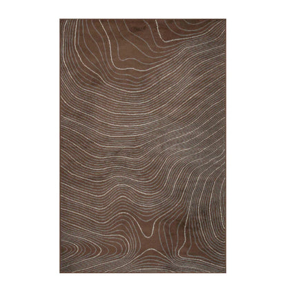 Veer Modern Abstract Wood Grain Indoor Area Rug or Runner - Chocolate