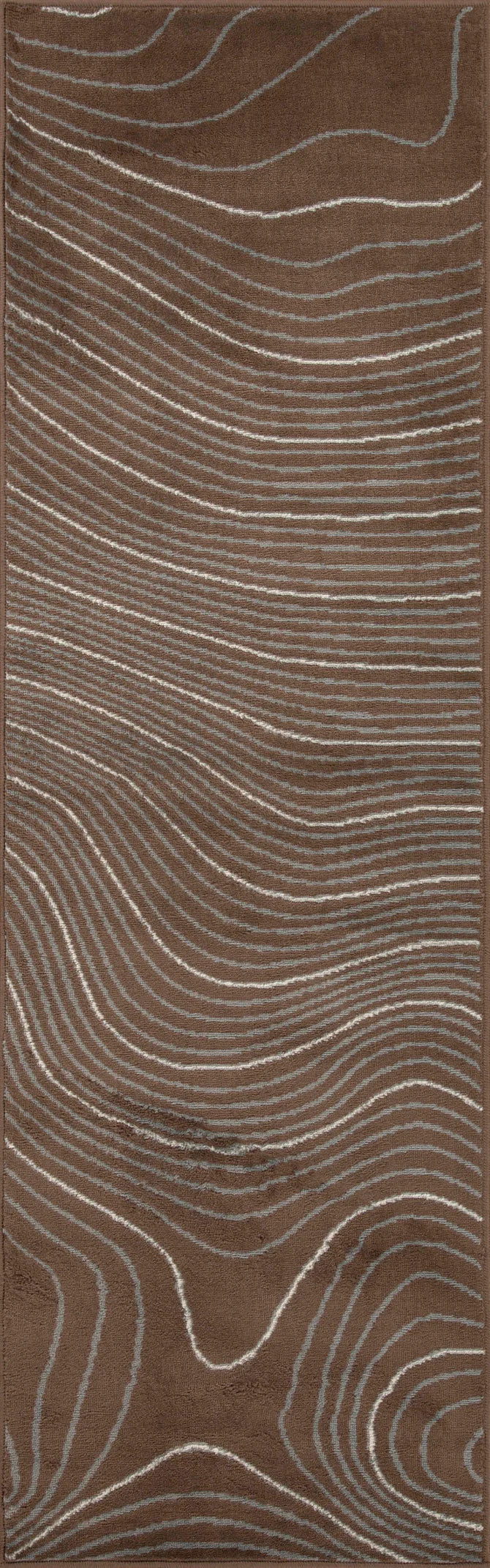 Veer Modern Abstract Wood Grain Indoor Area Rug or Runner - Chocolate