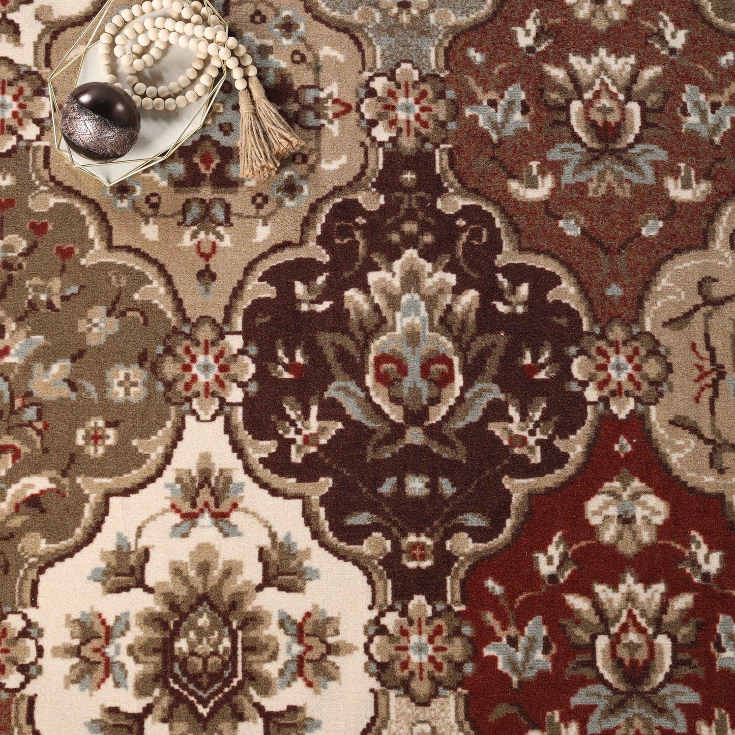 Palmyra Traditional Floral Medallion Indoor Area Rug Or Runner Rug - Chocolate