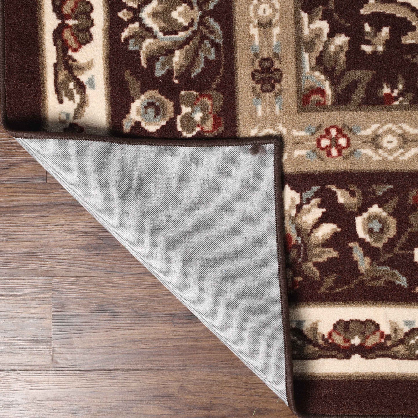 Palmyra Traditional Floral Medallion Indoor Area Rug Or Runner Rug - Chocolate