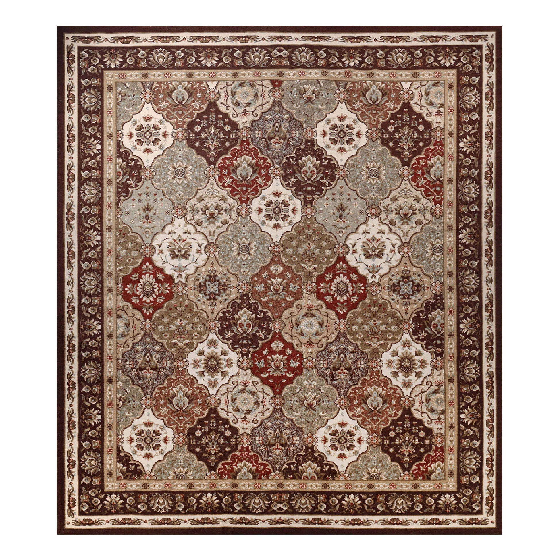 Palmyra Traditional Floral Medallion Indoor Area Rug Or Runner Rug - Chocolate