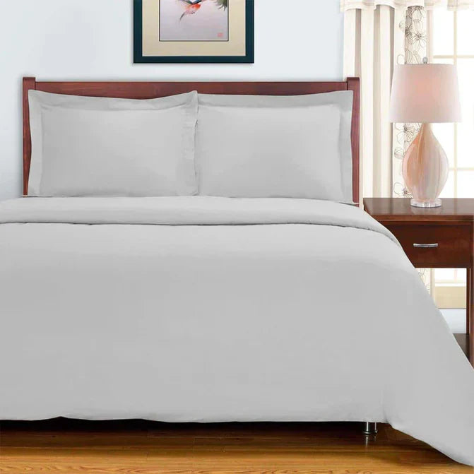 Egyptian Cotton 700 Thread Count Duvet Cover Bedding Set - Chrome
