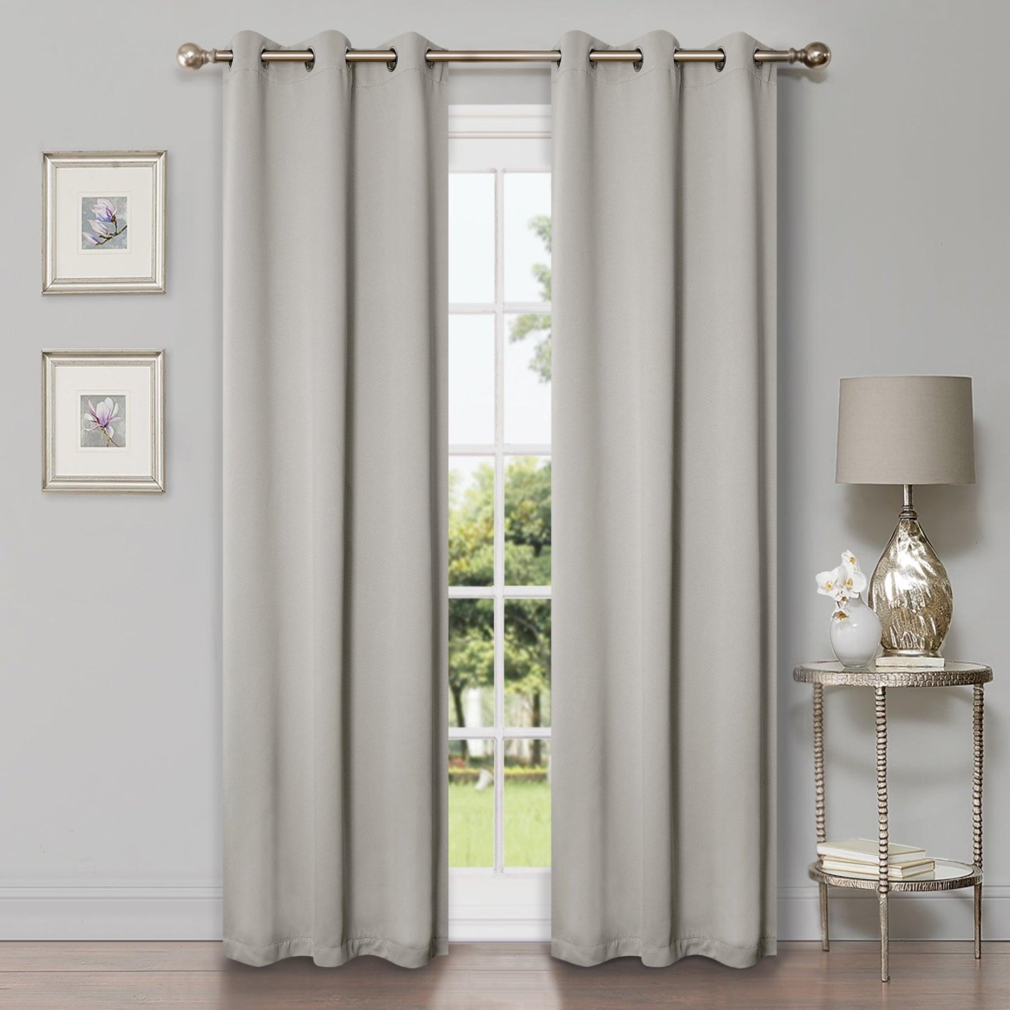 Solid Machine Washable Room Darkening Blackout Curtains, Set of 2