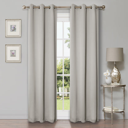 Solid Machine Washable Room Darkening Blackout Curtains, Set of 2