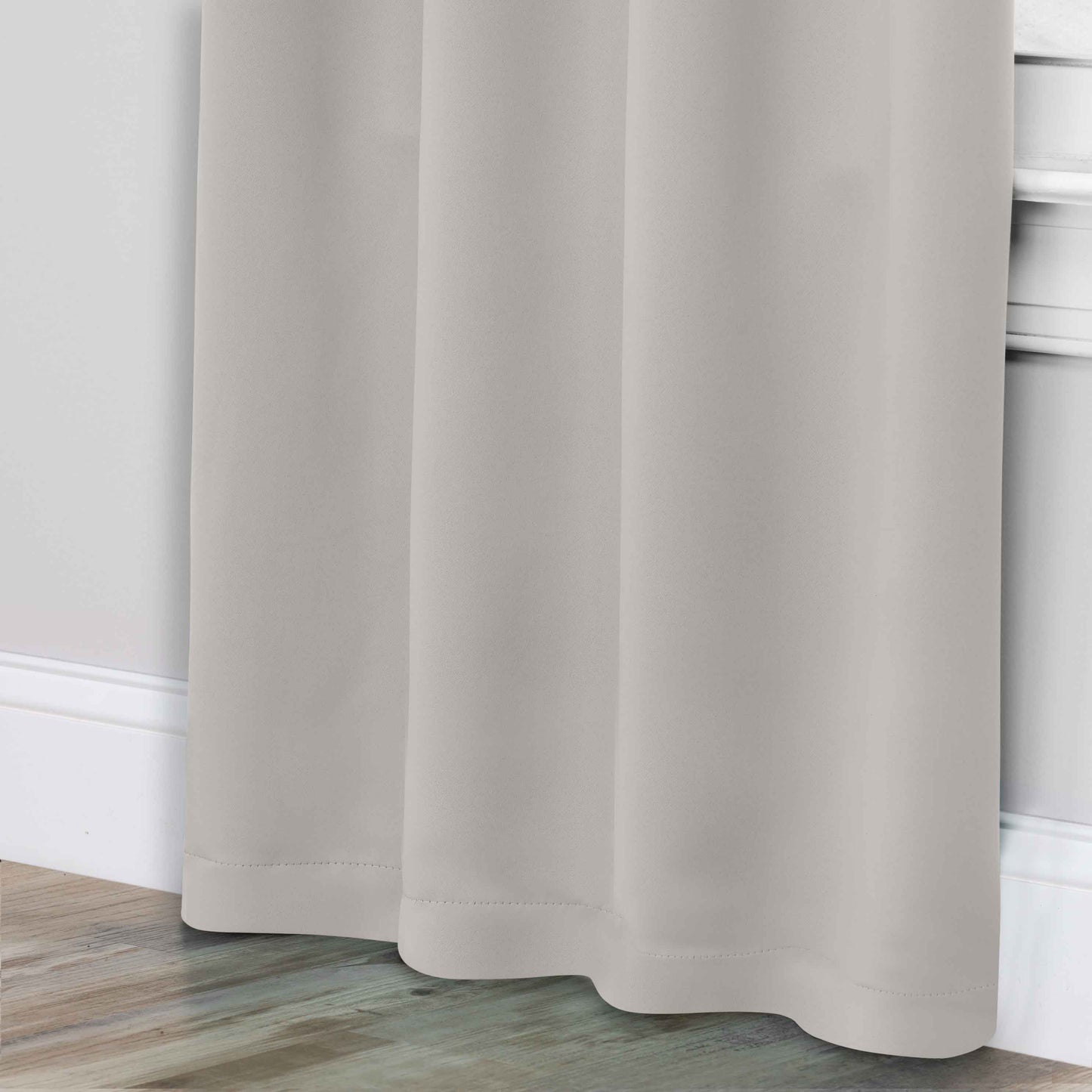 Solid Room Darkening Blackout Curtain Panels, Rod Pocket, Set of 2 - Chrome