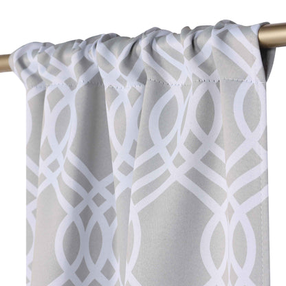 Ribbon Trellis Washable Room Darkening Blackout Curtains, Set of 2