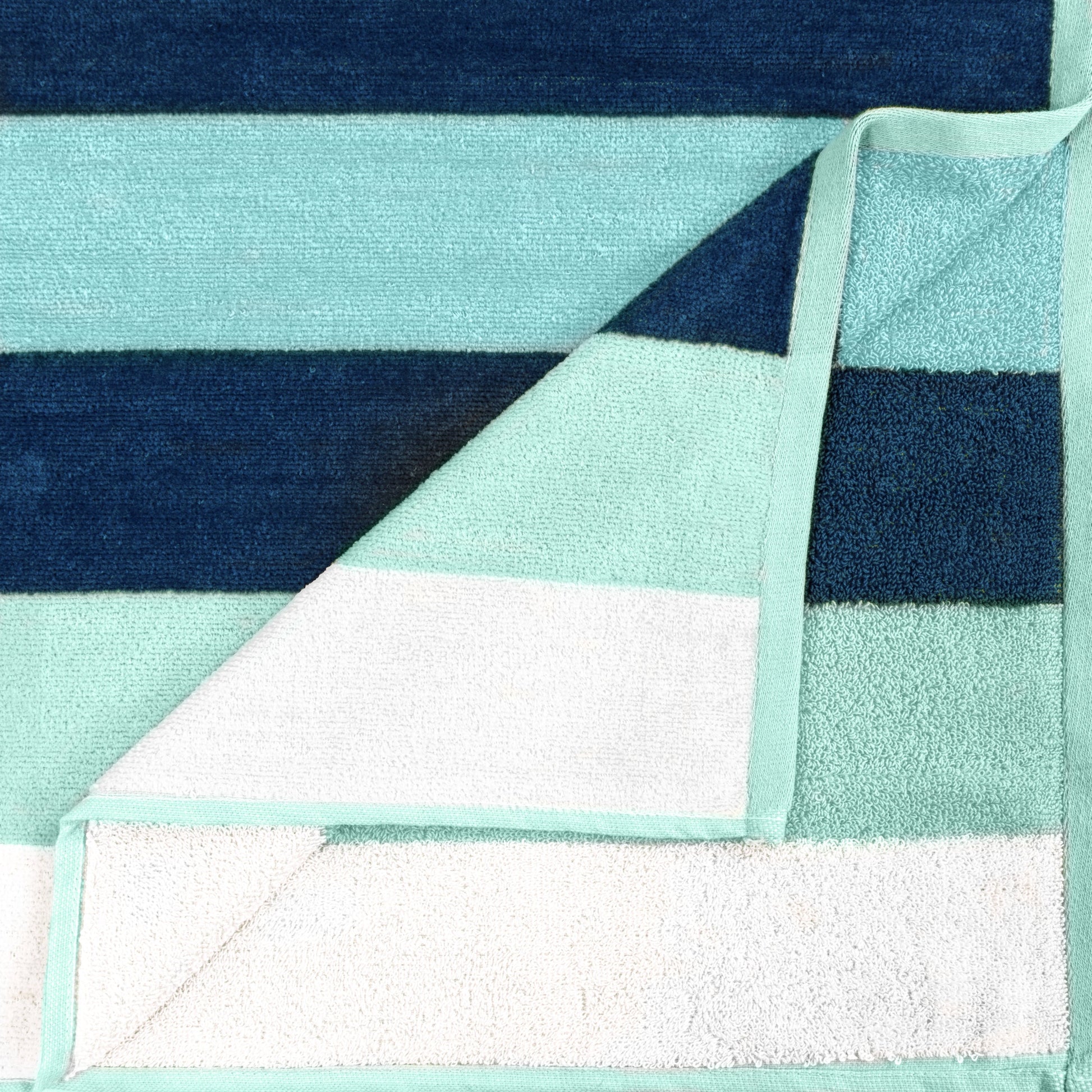 Superior Coastal Blues Cotton Oversized Beach Towel Set - Blue