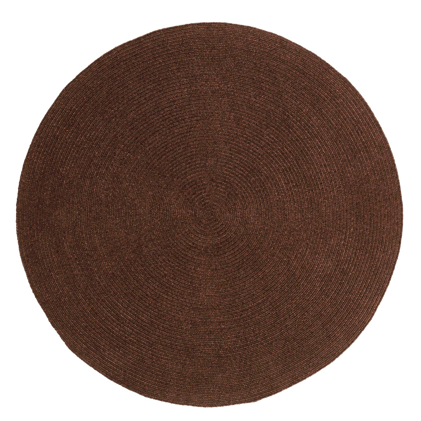 Bohemian Braided Indoor Outdoor Rugs Solid Round Area Rug - Cocoa