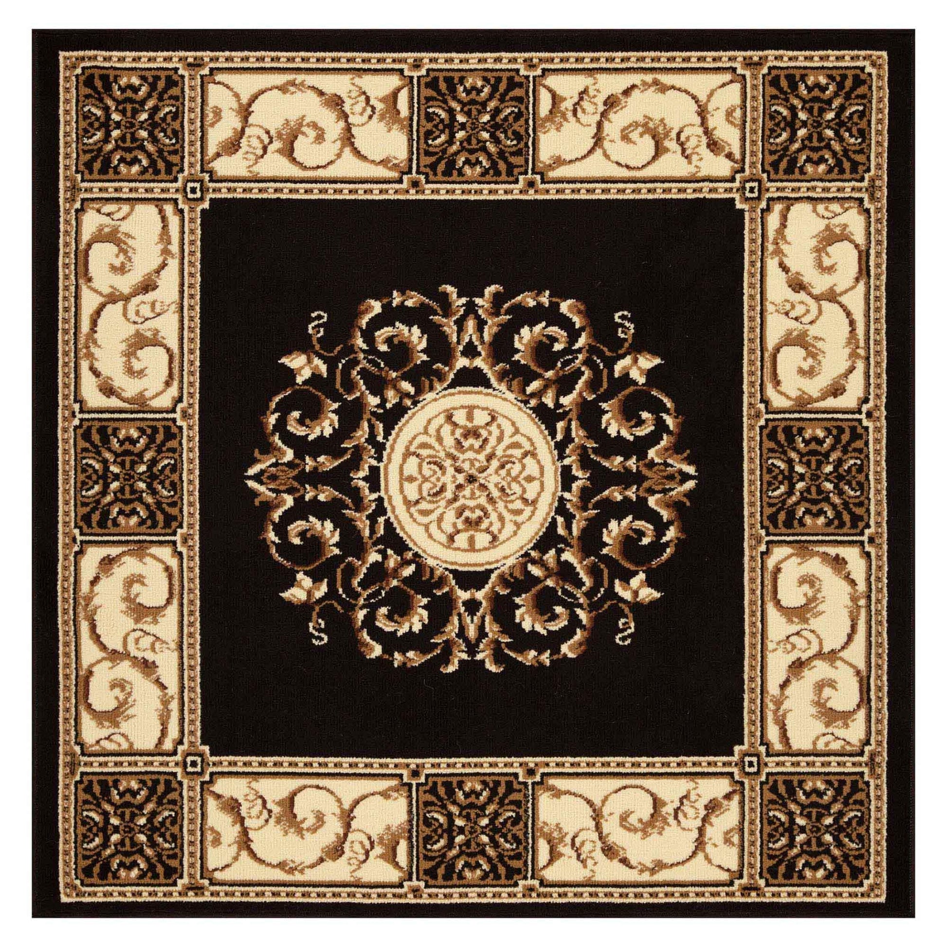 Oversized Medallion Modern Bohemian Indoor Area Rug or Runner Rug - Coffee